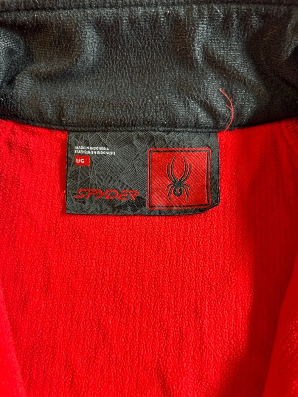 Spyder Red and Black Quarter-Zip Performance‎ Sweater